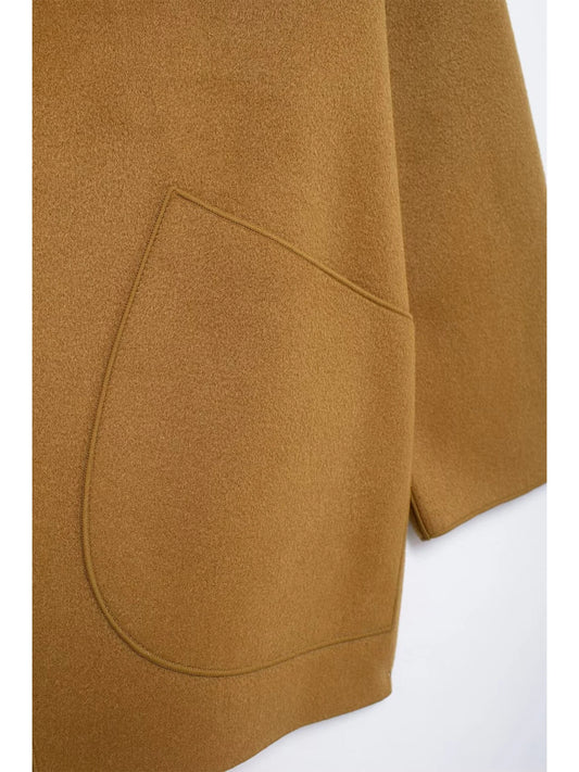 Kaki Ylleöverrock för Kvinnor – RÆNANCE | Tidlös Design i Mjuk Ylleblandning 1