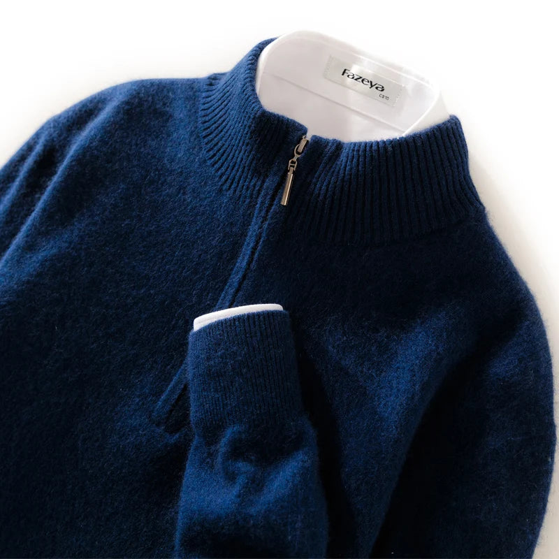 Kasper Kashmirtröja Herr | 100% Kashmir, Stickad Tröja för Tidlös Elegans 0