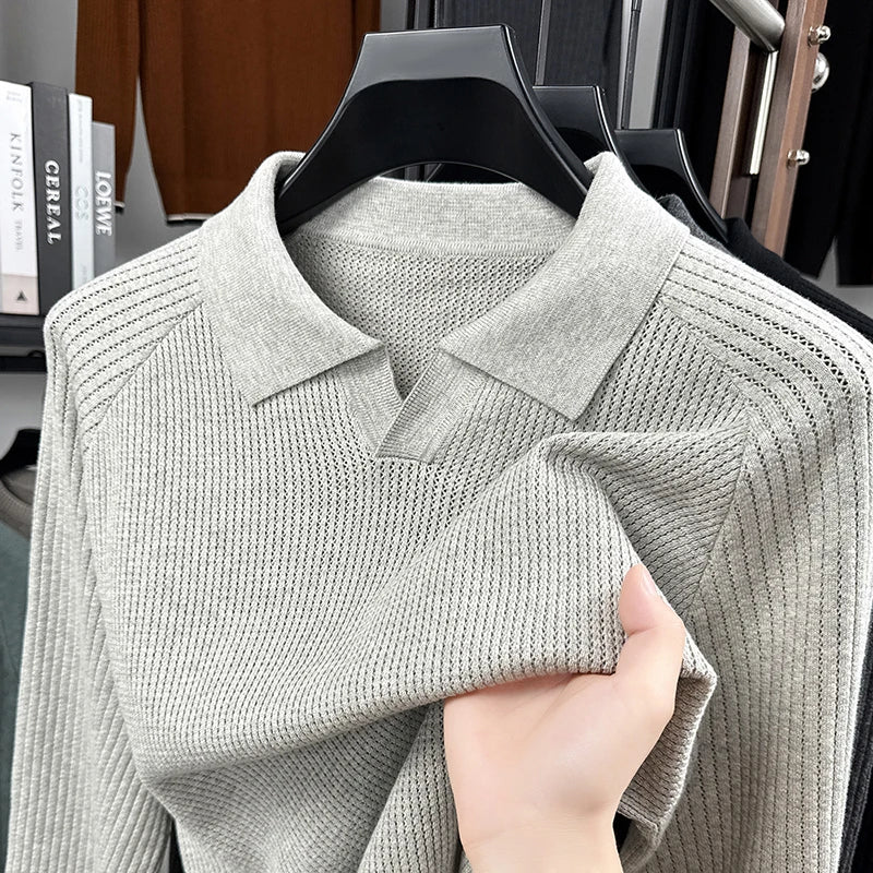 Långärmad Pikétröja i 100 % Bomull för Herrar | RÆNANCE 0