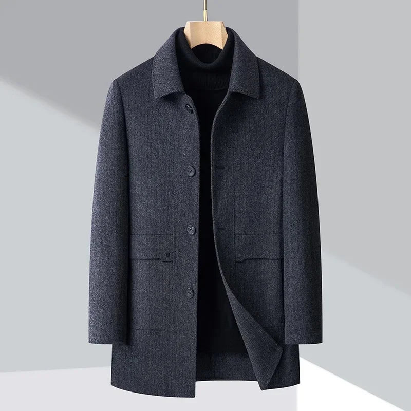 RÆNANCE – Dubbel Ansikte Ullrock Herr i Ull och Kashmir för Timeless Stil 6