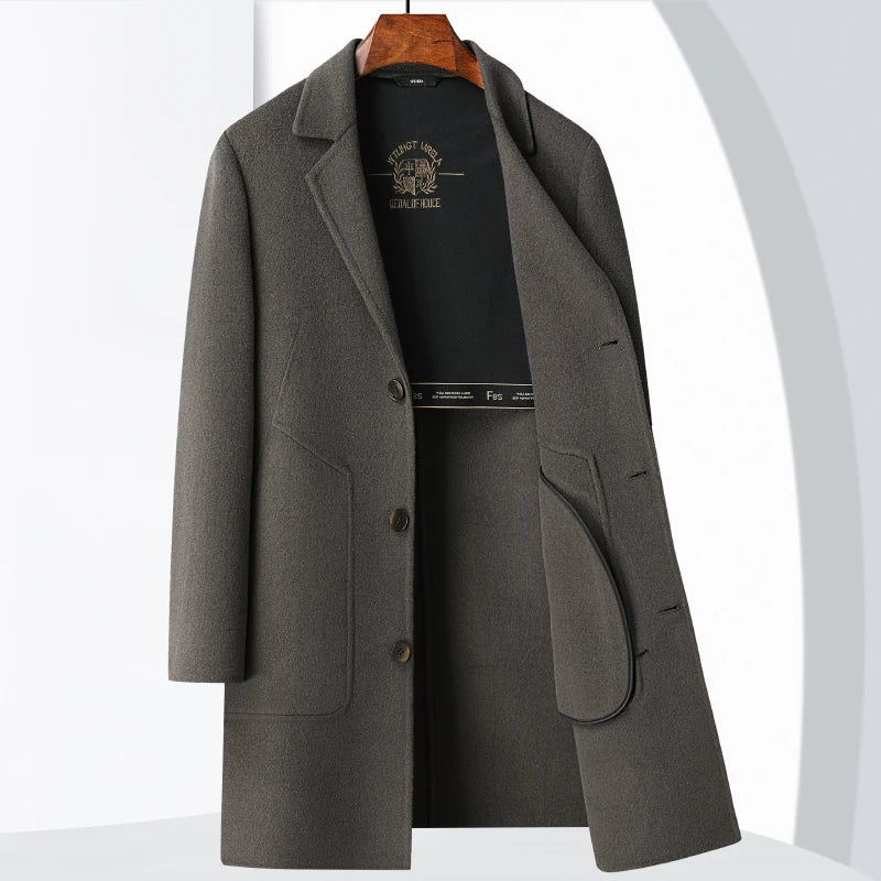 RÆNANCE – Dubbelsidig Mellanlång Överrock i Bomull och Ull för Minimalistisk Stil 0