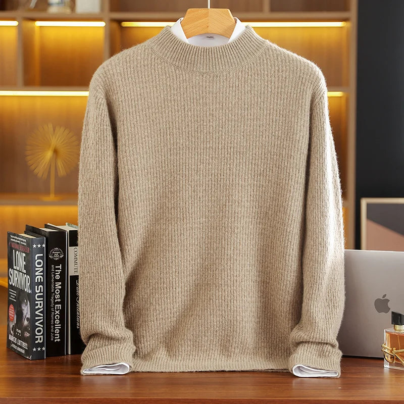 RÆNANCE – Halv Turtleneck Stickad Tröja i 100% Kashmir för Män 0