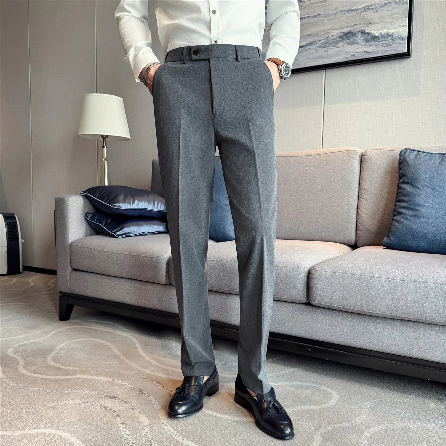 RÆNANCE – Herrbyxa med Elastisk Midja för Höst och Vinter – Slim Fit, Högkvalitativt Tyg, Minimalistisk Design 9