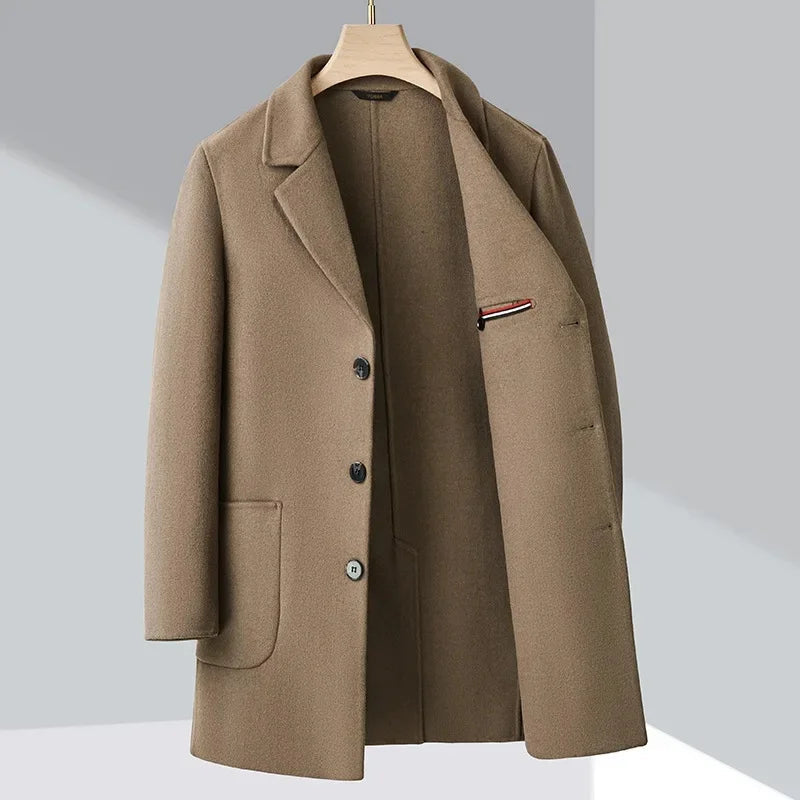 RÆNANCE – Milo Dubbelsidig Kappa i Kashmir för Män – Tidlös & Elegant Ytterplagg 7