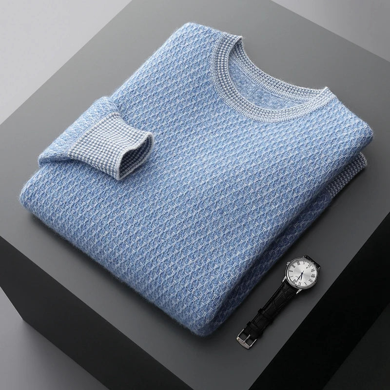 RÆNANCE – Tidlös Kashmirtröja med Sjunåls Mönster för Herr 0