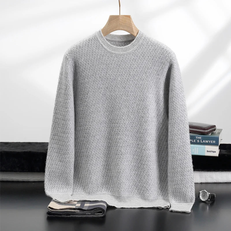 RÆNANCE – Tidlös Kashmirtröja med Sjunåls Mönster för Herr 5