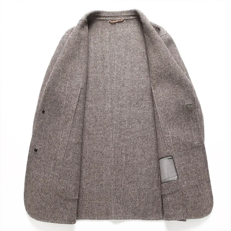 Dubbelsidig Ull Blazerjacka för Män – RÆNANCE | Tidlös Design och Hållbar Kvalitet 4