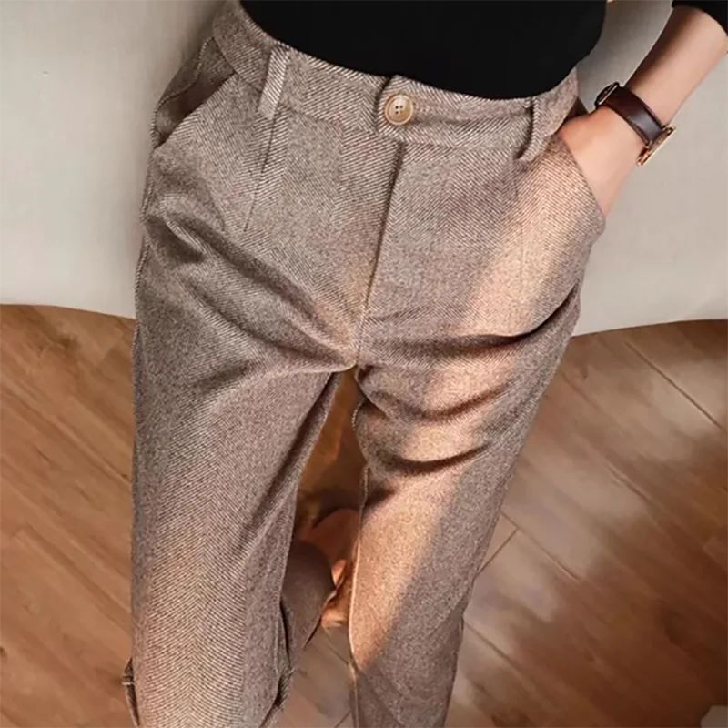 Högmidjade Kostymbyxor Dam i Ylleblandning – Elegant och Tidlös Design från RÆNANCE 0