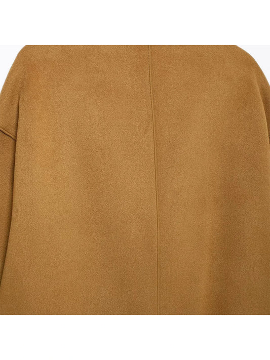 Kaki Ylleöverrock för Kvinnor – RÆNANCE | Tidlös Design i Mjuk Ylleblandning 3