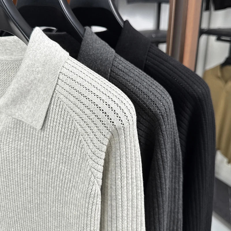 Långärmad Pikétröja i 100 % Bomull för Herrar | RÆNANCE 1