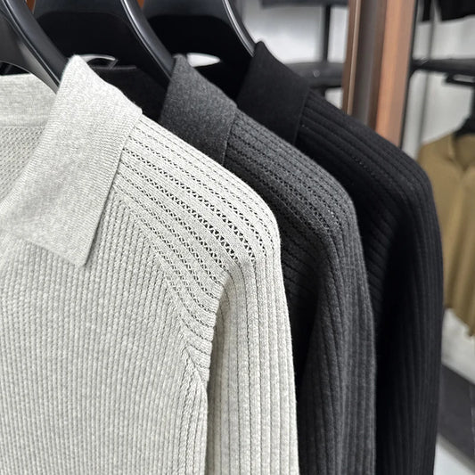 Långärmad Pikétröja i 100 % Bomull för Herrar | RÆNANCE 1