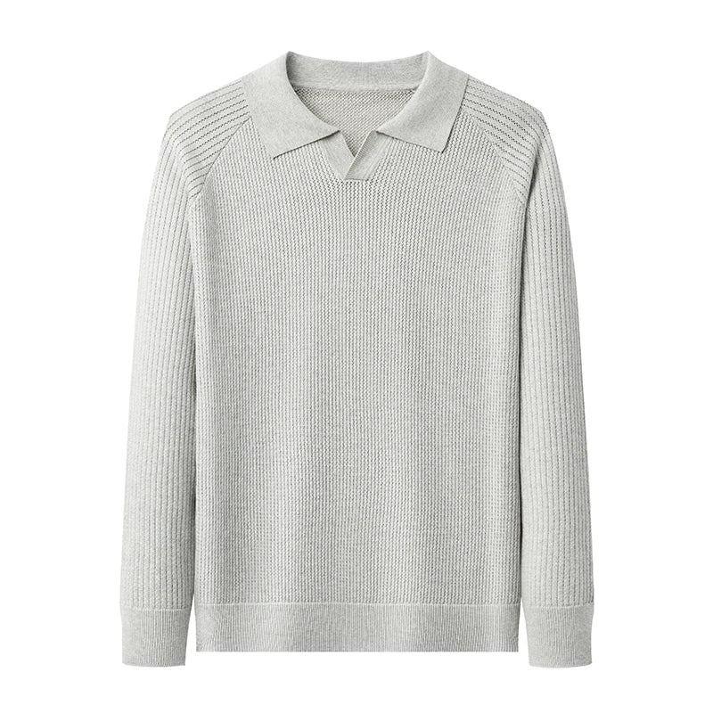 Långärmad Pikétröja i 100 % Bomull för Herrar | RÆNANCE 2