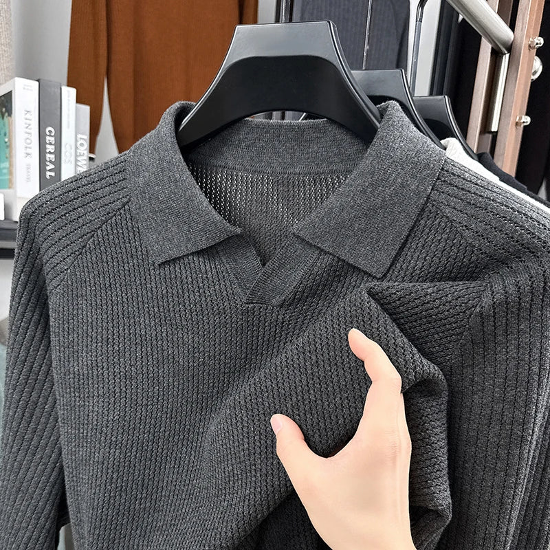 Långärmad Pikétröja i 100 % Bomull för Herrar | RÆNANCE 6