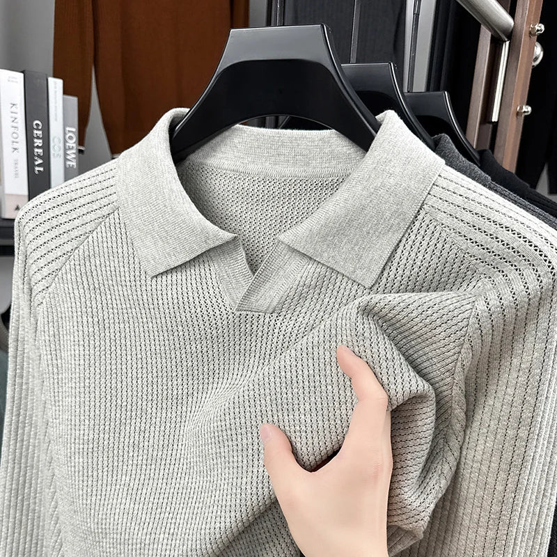 Långärmad Pikétröja i 100 % Bomull för Herrar | RÆNANCE 7