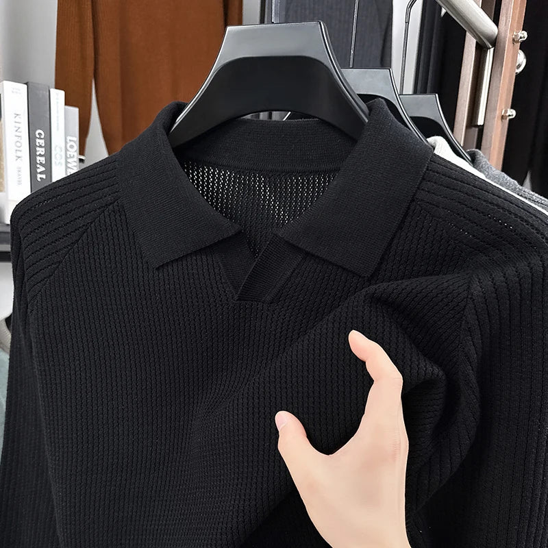 Långärmad Pikétröja i 100 % Bomull för Herrar | RÆNANCE 8