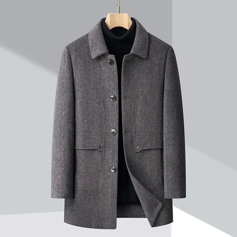 RÆNANCE – Dubbel Ansikte Ullrock Herr i Ull och Kashmir för Timeless Stil 5