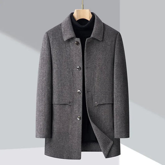 RÆNANCE – Dubbel Ansikte Ullrock Herr i Ull och Kashmir för Timeless Stil 5