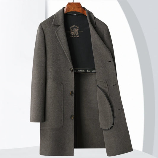 RÆNANCE – Dubbelsidig Mellanlång Överrock i Bomull och Ull för Minimalistisk Stil 0