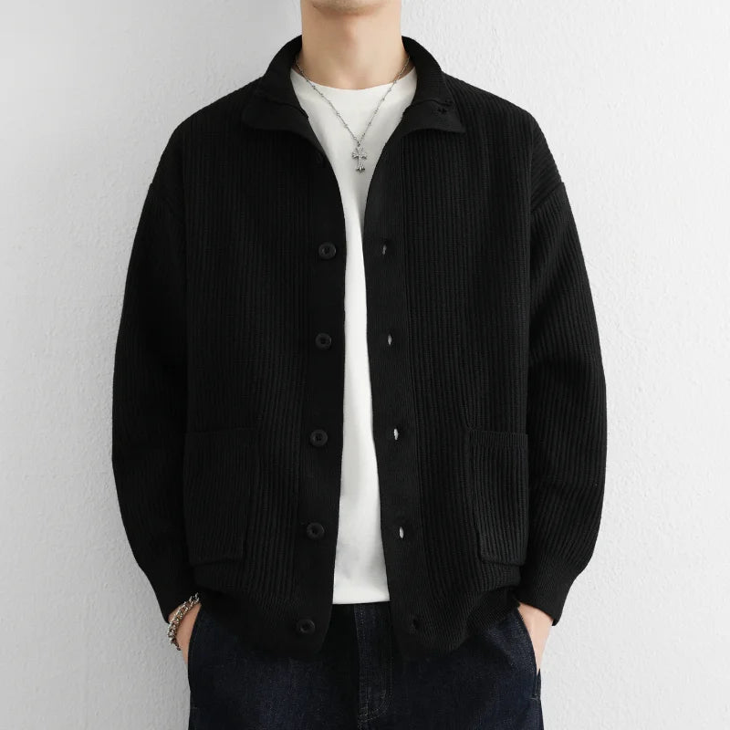 RÆNANCE – Halv Turtleneck Cardigan i Stickad Kvalitet för Tidlös Elegans 1