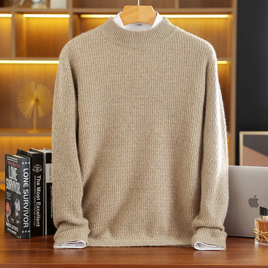 RÆNANCE – Halv Turtleneck Stickad Tröja i 100% Kashmir för Män 0