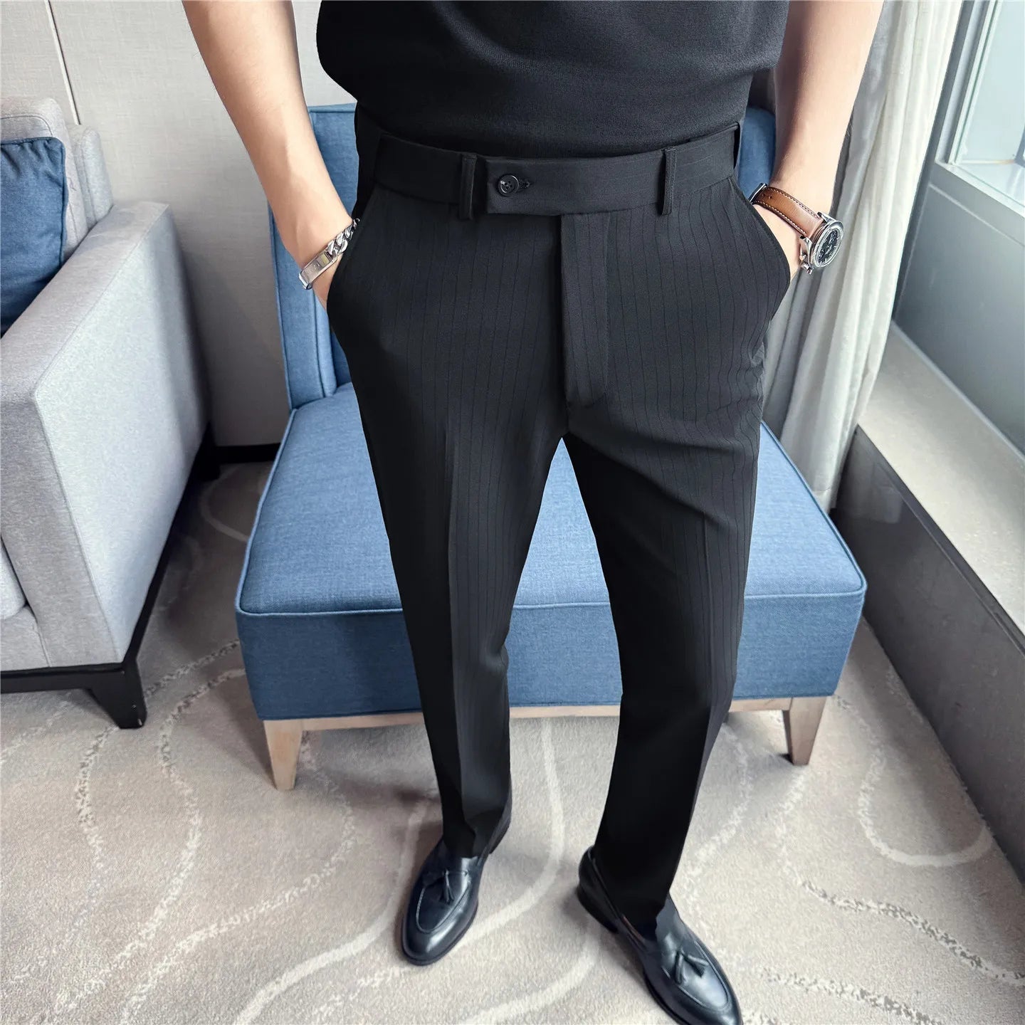 RÆNANCE – Herrbyxa med Elastisk Midja för Höst och Vinter – Slim Fit, Högkvalitativt Tyg, Minimalistisk Design 6