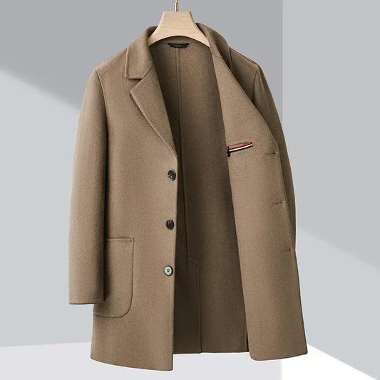 RÆNANCE – Milo Dubbelsidig Kappa i Kashmir för Män – Tidlös & Elegant Ytterplagg 1