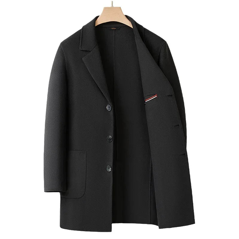 RÆNANCE – Milo Dubbelsidig Kappa i Kashmir för Män – Tidlös & Elegant Ytterplagg 5