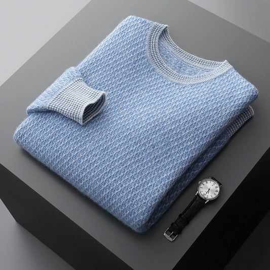 RÆNANCE – Tidlös Kashmirtröja med Sjunåls Mönster för Herr 0