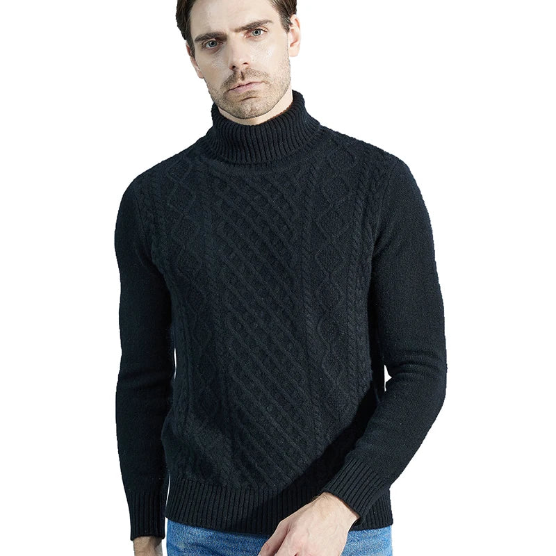 RÆNANCE – Tjock Turtleneck Tröja i 100% Merinoull för Män – Tidlös och Minimalistisk Design 5